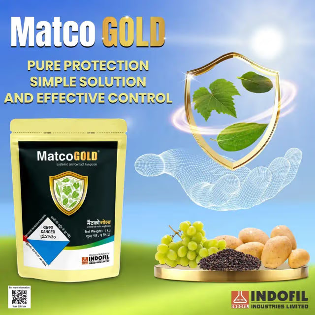 Indofil Matco Metalaxyl 8% + Mancozeb 64% WP Fungicide, Effective Control of Downy Mildew, Late Blight, And Other Fungal Diseases In All Crops