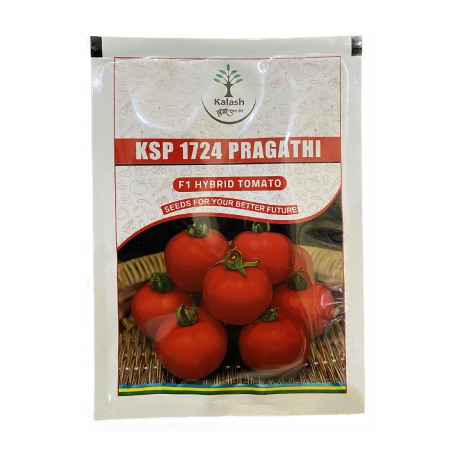 Kalash Hybrid F1 KSP 1724 Pragathi Tomato Seeds, Semi Determinate Plants, Round Shape Fruits with Red Color