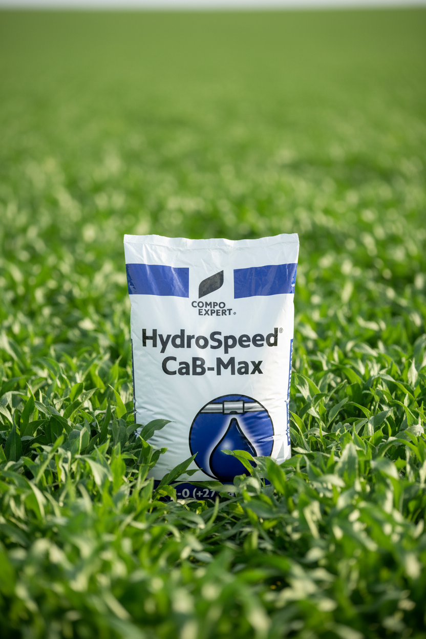 Bag of HydroSpeed CaB-Max fertilizer with Compo Expert branding on a white background